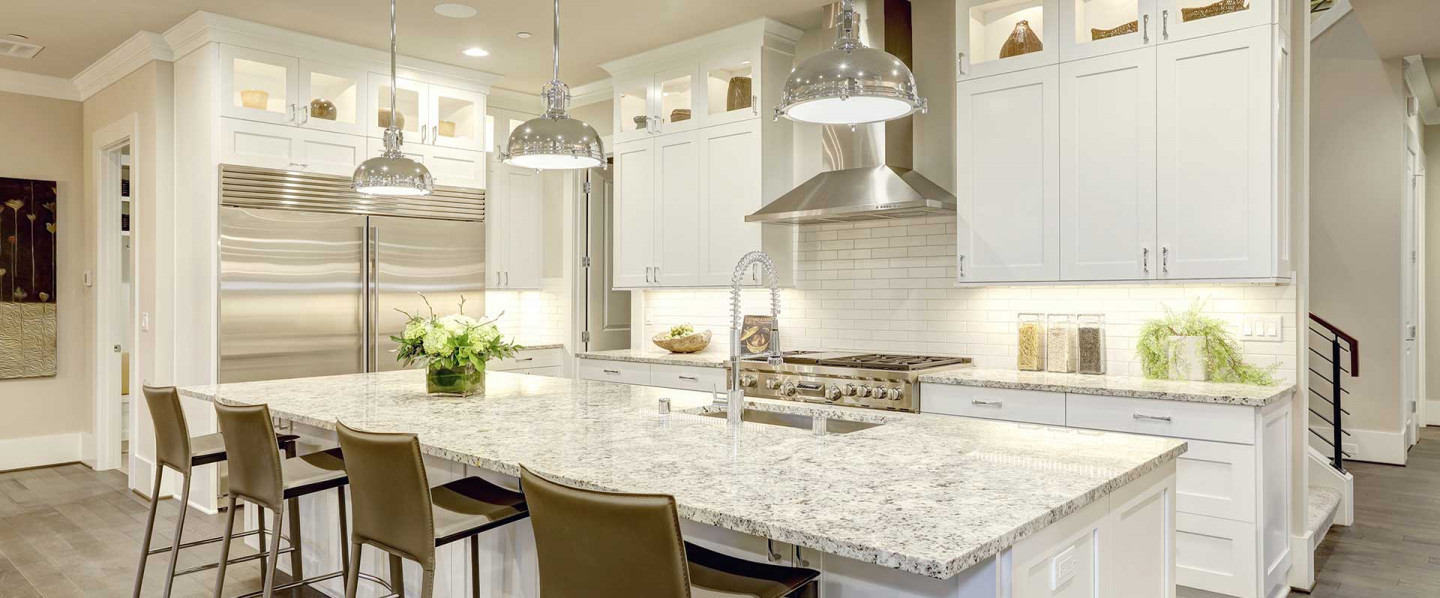 White kitchen with updated lighting wiring